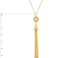Złoty naszyjnik z cyrkonią, ankier