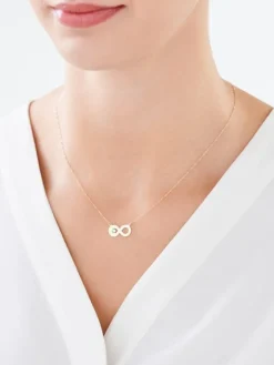 Złoty naszyjnik z cyrkonią, ankier - nieskończoność