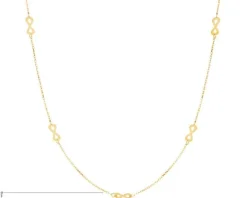 Złoty naszyjnik z cyrkonią, ankier - nieskończoność