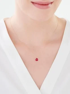 Złoty naszyjnik z cyrkonią, ankier - serce