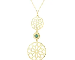 Złoty naszyjnik z cyrkonią - rozety