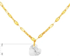 Złoty naszyjnik z cyrkonią  - serce