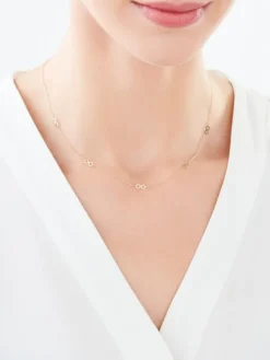 Złoty naszyjnik z cyrkonią, ankier - nieskończoność