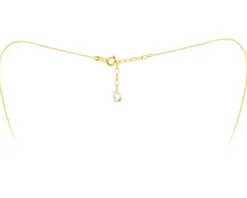 Złoty naszyjnik z cyrkonią, ankier - serca