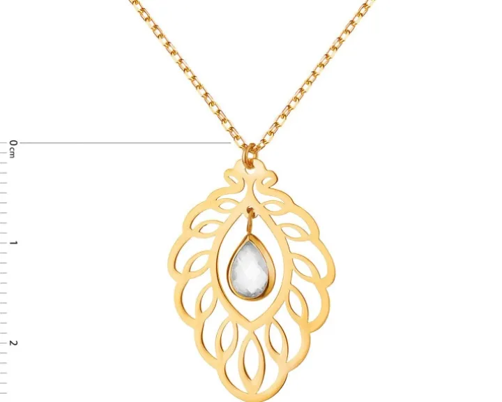 Złoty naszyjnik z cyrkonią, ankier