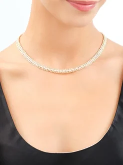 Złoty naszyjnik z cyrkoniami