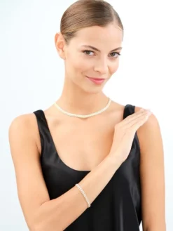 Złoty naszyjnik z cyrkoniami