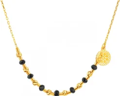 Złoty naszyjnik z cyrkoniami - rozeta