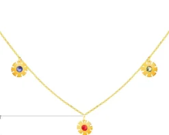 Złoty naszyjnik z cyrkoniami - kwiaty