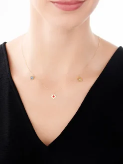 Złoty naszyjnik z cyrkoniami - kwiaty