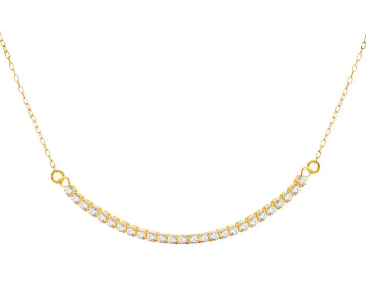 Złoty naszyjnik z cyrkoniami, ankier