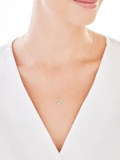 Złoty naszyjnik z cyrkoniami, ankier - serce