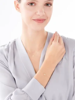 Złoty naszyjnik z cyrkoniami, ankier - nieskończoność