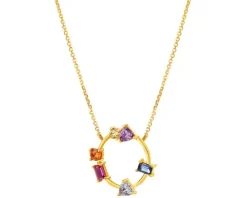 Złoty naszyjnik z cyrkoniami, ankier