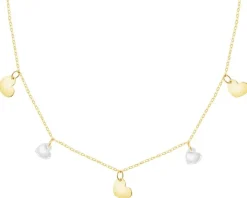 Złoty naszyjnik z cyrkoniami - serca