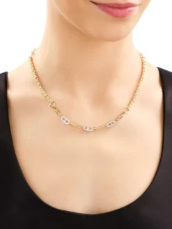 Złoty naszyjnik z cyrkoniami