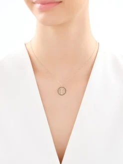 Złoty naszyjnik z cyrkoniami, ankier - drzewko