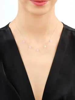 Złoty naszyjnik z cyrkoniami - serca