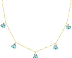 Złoty naszyjnik z cyrkoniami - serca