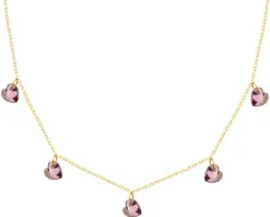 Złoty naszyjnik z cyrkoniami - serca