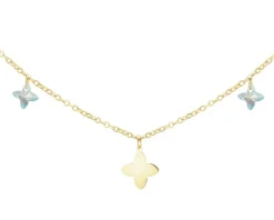 Złoty naszyjnik z cyrkoniami - kwiaty