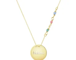 Złoty naszyjnik z cyrkoniami - mama