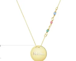 Złoty naszyjnik z cyrkoniami - mama