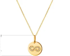 Złoty naszyjnik z cyrkoniami, ankier - nieskończoność