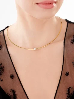 Złoty naszyjnik z cyrkoniami