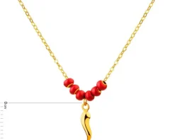 Złoty naszyjnik z emalią , ankier - róg obfitości