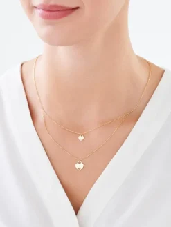 Złoty naszyjnik z emalią - daughter, mother