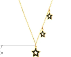 Złoty naszyjnik z emalią - gwiazdy