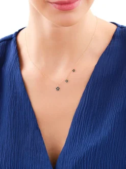 Złoty naszyjnik z emalią - gwiazdy