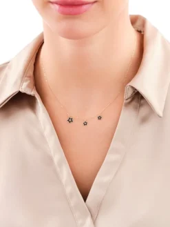 Złoty naszyjnik z emalią - gwiazdy