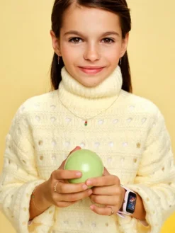 Złoty naszyjnik z emalią - kwiat