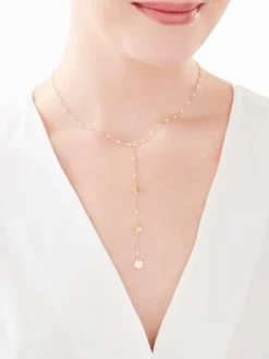 Złoty naszyjnik z emalią - koła