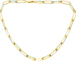 Złoty naszyjnik z emalią - paper clip