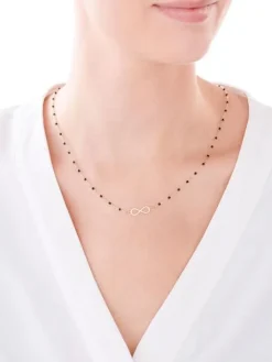 Złoty naszyjnik z emalią, ankier - nieskończoność