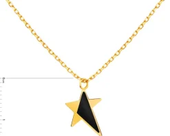 Złoty naszyjnik z emalią, ankier - gwiazda