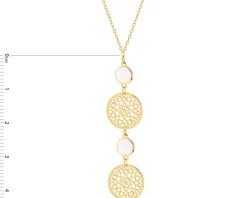 Złoty naszyjnik z emalią, ankier - rozety