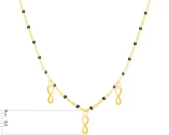 Złoty naszyjnik z emalią, skręcone blaszki - nieskończoność