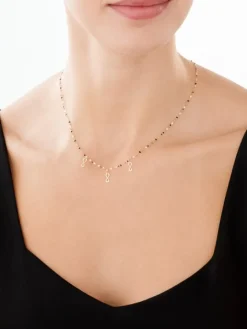 Złoty naszyjnik z emalią, skręcone blaszki - nieskończoność