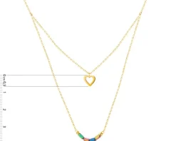 Złoty naszyjnik z hematytami, ankier - serce