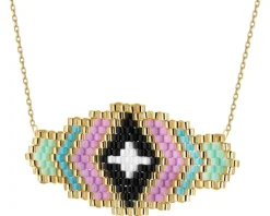 Złoty naszyjnik z koralikami