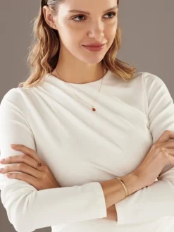 Złoty naszyjnik z kryształem syntetycznym