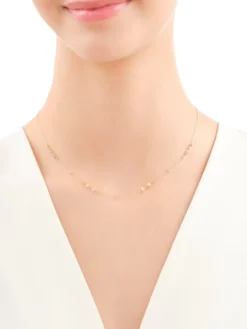 Złoty naszyjnik z kulkami - skręcone blaszki, ankier