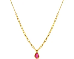 Złoty naszyjnik z kwarcem syntetycznym, ankier