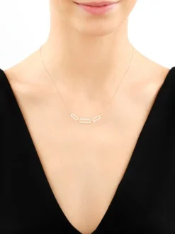 Złoty naszyjnik z masą perłową - paper clip