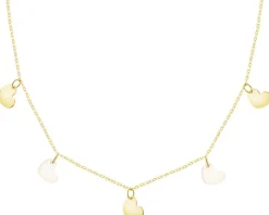 Złoty naszyjnik z masą perłową - serca