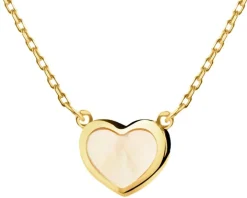 Złoty naszyjnik z masą perłową - serce